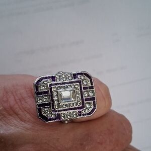 Suzi Chin for Maggy Boutique Purple and Silver Ring
